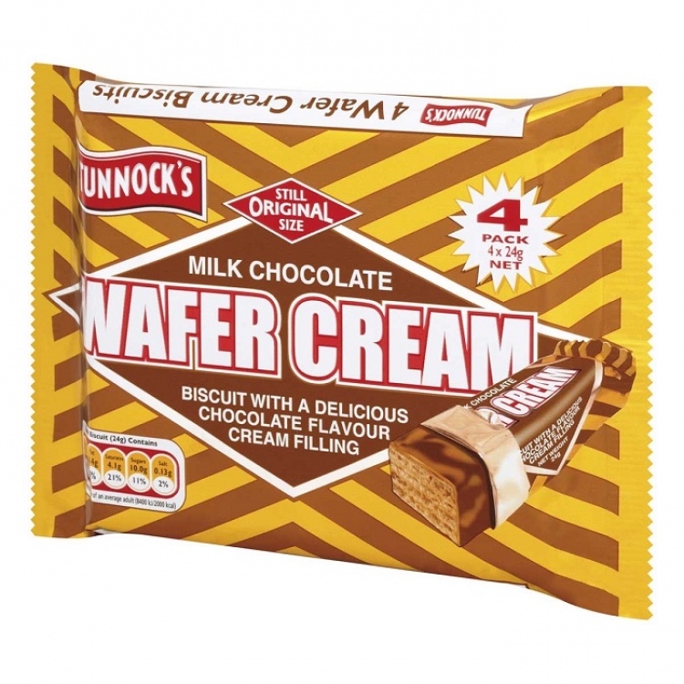 Tunnock's Milk Chocolate Wafer Cream 4x24g